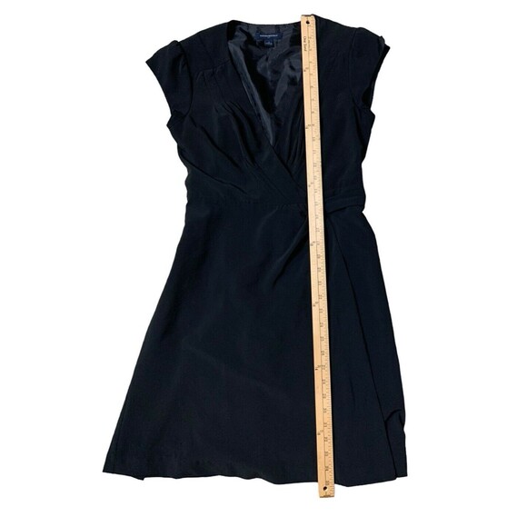 Banana Republic Wrap Style Dress Women's Sz 2 Black Polyester Cap Flutter Sleeve - Picture 10 of 13